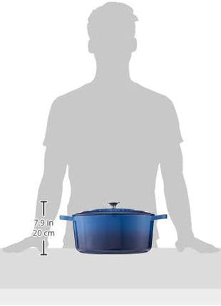 Crock-Pot Artisan Enameled Cast Iron Oval Dutch Oven, 7-Quart, Sapphire Blue