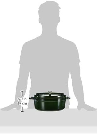 staub La Cocotte Oval 40509-363 Pico Cocotte Oval Basil Green, 11.4 inches (29 cm), Large, Both Handed Castings, Enameled Pot, Induction Compatible, Japanese Authentic Product