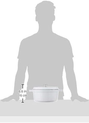 STAUB Cast Iron Dutch Oven 5.5-qt Round Cocotte, Made in France, Serves 5-6, White