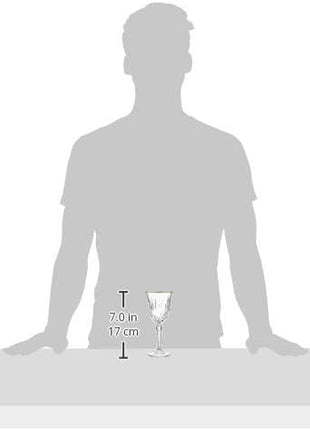 Lorren Home Trends Siena Collection Crystal White Wine Glass with Gold Band Design, Set of 4,6 fl oz