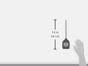 Tovolo Silicone Slotted Turner with Stainless Steel Handle (Charcoal) - Kitchen Utensil & Gadget Essential for Non-Stick Cookware, Apartment, & New Home / Scratch-Resistant, BPA-Free, Dishwasher-Safe