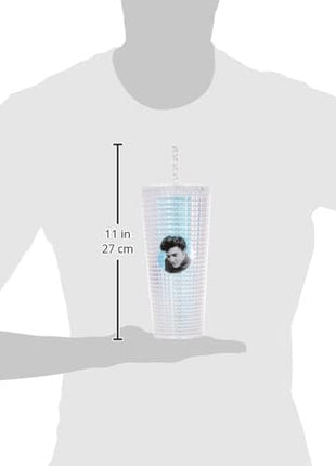 Spoontiques Diamond Tumbler, 20oz - Textured Cup w/Staw, Double Wall Insulated, BPA Free - Elvis