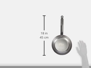 DE BUYER - 5110.22 - 'Carbon Plus' Stove Round Lyonnaise Cup - Tail Feather Riveted - White Steel Sheet-Diameter 22 cm