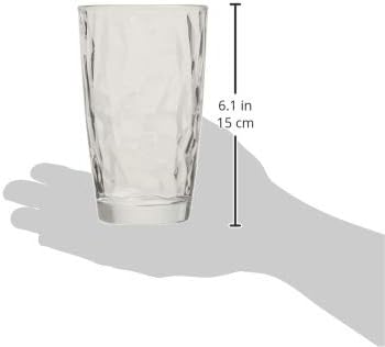 Bormioli Rocco Diamond Cooler Glasses, Clear, 16 oz, Set of 6