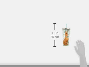 Spoontiques - Glitter Filled Acrylic Tumbler - Glitter Cup with Straw - 20 oz - Stainless Steel Locking Lid with Straw - Double Wall Insulated - BPA Free - Scooby Doo