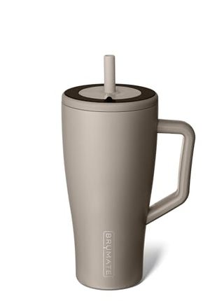 BrüMate Era 30 oz Tumbler with Handle and Straw | 100% Leakproof Insulated Water Bottle Tumbler with Lid and Flexible SoftSip Straw | Made of Stainless Steel | Cup Holder Friendly | 30oz (Mocha)