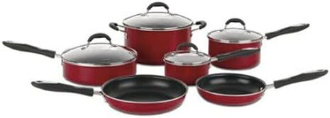 Cuisinart 55-11R 11-Piece Set Advantage Nonstick Cookware, Red
