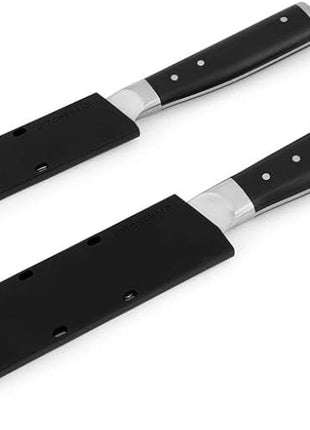 KitchenAid Gourmet 2 Piece Forged Triple Rivet Knife Set, 4.5 inch Fine Edge Utility Knife and 3.5 inch Paring Knife Set, Sharp Kitchen Knives, High Carbon Japanese Stainless Steel, Black