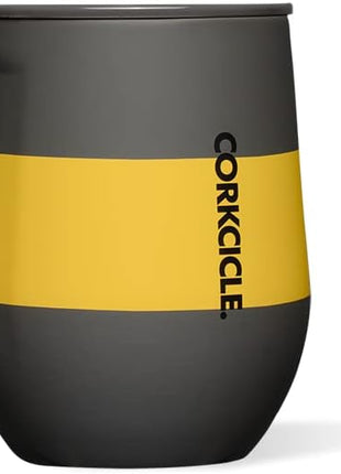 Corkcicle Stemless Insulated Wine Glass Tumbler - Keeps Beverages Cold 6 Hours & Hot 3 Hours - Stainless Steel - Easy-Grip - Summer Drinkware Gift - Keeps Drinks Ice Cold - 12 oz - Hufflepuff