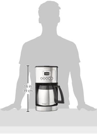 Cuisinart 12-Cup Coffee Maker, Programmable PerfecTemp Thermal Carafe Coffee Machine with 1-4 Cup Setting, Brew Strength Control and Brew Pause, Stainless Steel, DCC-3400NAS, Silver