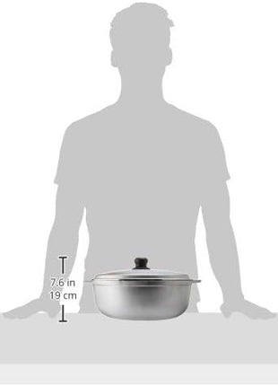 IMUSA 7.5 Quart Traditional Natural Made in Colombia Caldero with Lid for Cooking and Serving,Silver