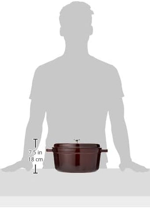 STAUB Cast Iron Roaster/Cocotte, Round, 26 cm, 5 L, Grenadine