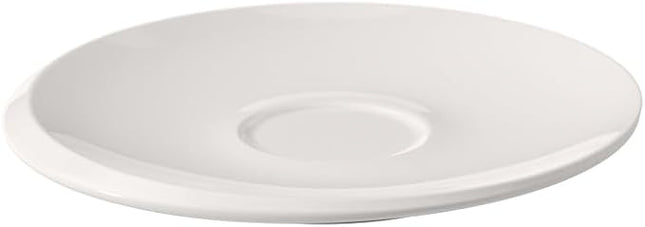Villeroy & Boch NewMoon Collection Coffee Cup Saucer, Premium Porcelain, Made in Germany, Dishwasher and Microwave Safe, 6.5 in, White
