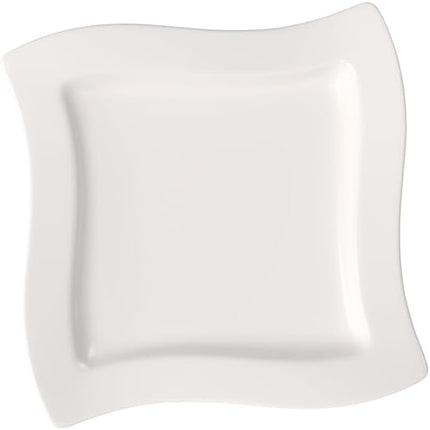 Villeroy & Boch New Wave Square Salad Plate, 9.5 in, Premium Porcelain, White