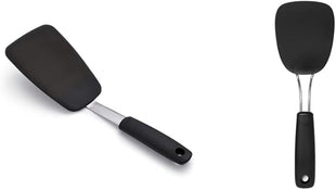 OXO Good Grips Large Silicone Flexible Turner & 65191 Good Grips Nylon Flexible Turner, Black
