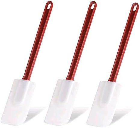 Silicone Rubber Spatula Set of 3, 14 Inch High Heat Commercial Spatula (3 Scrapers)