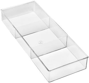 Whitmor 3 Section Small Easy Clean Clear Plastic Resin Drawer Organizer (Pack of 6)