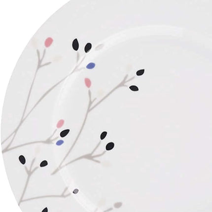 Amazon Basics Dinnerware Set, Microwave and Dishwasher Safe, Service for 6, 18-Piece Complete Kitchen, Plates, Dishes, Bowls, Branches