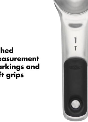 OXO Good Grips 4 Piece Stainless Steel Measuring Spoons with Magnetic Snaps