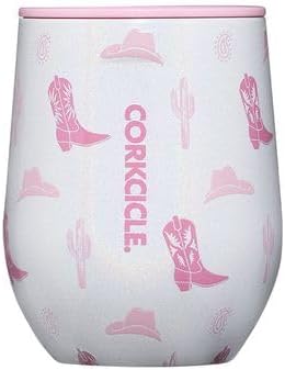 Corkcicle Classic Stemless Wine Tumbler - Keeps Drinks Cold for 6 Hours - Triple-Insulated Stainless Steel - Non-Slip Bottom - Summer Drinkware Gift - Keeps Drinks Ice Cold - 12 oz - Cowgirl
