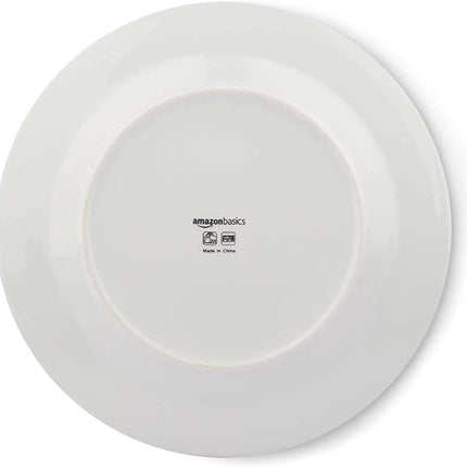 Amazon Basics Dinnerware Set, Microwave and Dishwasher Safe, Service for 6, 18-Piece Complete Kitchen, Plates, Dishes, Bowls, Branches