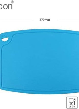 Liflicon Extra Large Thick Silicone Cutting Boards for Kitchen 14.6'' x 10.43'' Flexible Cutting Chopping Boards/Mats Non-slip Deep Drip Juice Groove, Dishwasher Safe-Blue