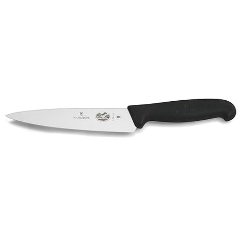 Victorinox Fibrox 6 Inch Straight Chef's Knife,Black