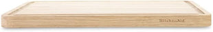 KitchenAid Classic Rubberwood Cutting Board with Perimeter Trench, Reversible Chopping Board, 11-inch x 14-Inch, Natural