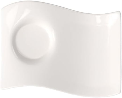Villeroy & Boch New Wave Cafe Large Party Plate, 8.5 x 6.5 in, Premium Porcelain, White