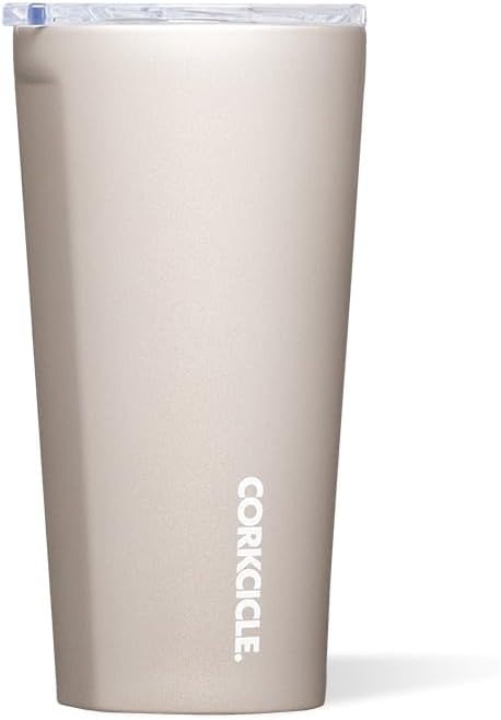 Corkcicle Pure Taste Tumbler - Stainless Steel Insulated Cup With Lid - Non-Slip Silicone Base - Ceramic Interior Coating - Durable Travel Mug - Dishwasher Safe - BPA Free - 16 oz - Latte/Oat Milk