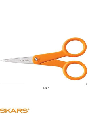 Fiskars Premier No. 5 Micro-Tip Orange-Handled Fabric Scissors - Double Loop Handle - Sewing and Craft Scissors - Orange
