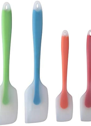 Silicone Spatula Set of 4 - Heat Resistant Flexible Spatula 450F with Stainless Steel Core - Food Grade Premium Good Grip Kitchen Utensils - Seamless, Heavy Duty, BPA Free, Dishwasher Safe