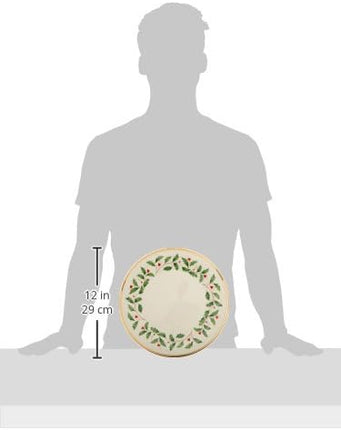 Lenox Dinnerware Set, Holiday 12-Piece Set, Service For 4, Porcelain Plate, Berry Motif With 24-Karat Gold Accents, Christmas Dinner Plates, Salad Plates And Mugs, Dishwasher Safe (Assorted, 12 Piece)