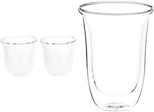 De'Longhi Double Walled Thermo Espresso and Latte Glasses Bundle (Set of 4)