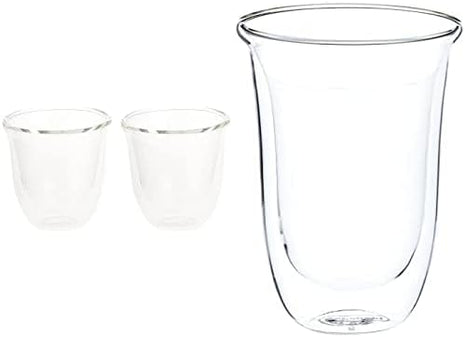 De'Longhi Double Walled Thermo Espresso and Latte Glasses Bundle (Set of 4)