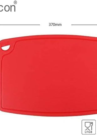 Liflicon Extra Large Thick Silicone Cutting Boards for Kitchen 14.6'' x 10.43'' Flexible Cutting Chopping Boards/Mats Non-slip Deep Drip Juice Groove, Dishwasher Safe-Red