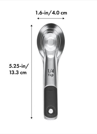 OXO Good Grips 4 Piece Stainless Steel Measuring Spoons with Magnetic Snaps