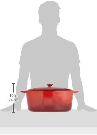 Le Creuset Enameled Cast Iron Signature Oval Dutch Oven, 15.5 qt., Cerise