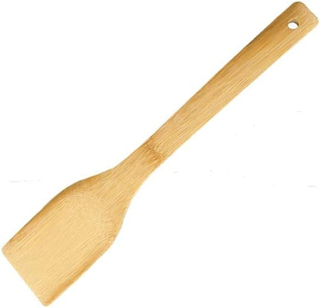 HipGirl Wooden/Bamboo Kitchen Utensils Set & Kitchen Gadgets, Kitchen Essentials Cooking Utensils, Spatulas, Spoons and Crepe Spreader (1ct 12" Flat Spatula Kitchen Tools)