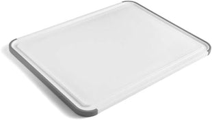 KitchenAid Classic Cutting Board with Perimeter Trench and Non Slip Edges, Dishwasher Safe, 11 inch x 14 inch, White and Gray