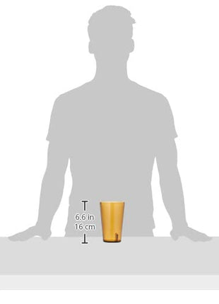 GET Unbreakable Stackable Restaurant Plastic Tumbler/Cup (Set of 4) 32 Ounce Amber | For Restaurants and Home, Dishwasher Safe, BPA Free