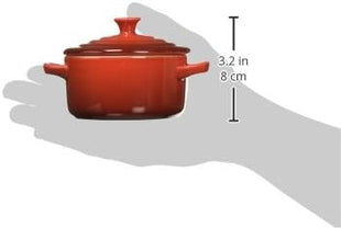 Le Creuset Stoneware Mini Round Cocotte, 8 oz., Cerise