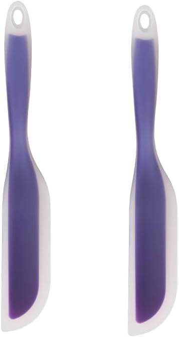 Nonstick Silicone Knife Shaped Flexible Kitchen Spatula Scraper Turner,Kitchen Cooking Utensils With Nylon Core (Purple(Set of 2))