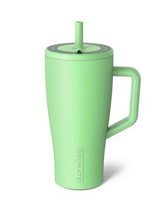 BrüMate Era 30 oz Tumbler with Handle and Straw | 100% Leakproof Insulated Water Bottle Tumbler with Lid and Flexible SoftSip Straw | Made of Stainless Steel | Cup Holder Friendly | 30oz (Kiwi)