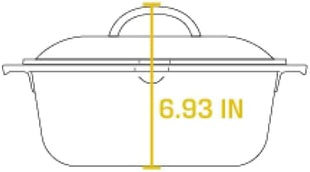 Lodge 7-Quart Cast Iron Dutch Oven – Made in USA, Pre-Seasoned, PFAS-Free & Non-Toxic, Heat-Treated, Induction Compatible, Self-Basting Lid, Durable Multi-Use Cooking Pot for Oven to Table