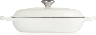 Le Creuset Enameled Cast Iron Signature Braiser, 3.5 qt., White