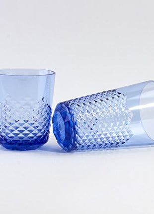 Cupture Diamond Plastic Tumblers BPA Free, 24 oz / 14 oz, 8-Pack (Assorted Colors)