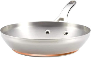 Anolon Nouvelle Stainless Stainless Steel Frying Pan Set / Fry Pan Set / Skillet Set - 8 Inch and 9.5 Inch , Silver