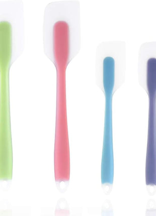 Silicone Spatulas Set of 4 - Heat Resistant Non-Stick Flexible Rubber with Solid Stainless Steel Core Kitchen Essential Gadget Premium Scraper Spoon Set - Seamless, Dishwasher Safe, 2 Size