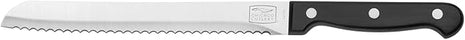 Chicago Cutlery Essentials 8-Inch Bread Knife, High-Carbon Stainless-Steel Blade with Serrated Edge for Slicing, Cutting, and Scoring Bread, Black Polymer Handle Serrated Knife